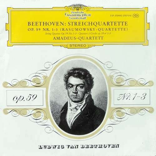 Amadeus-Quartett. BEETHOVEN: STREICHQUARTETTE OP 59. 2 x Vinyl  LPs. (VG+/NM). German release.