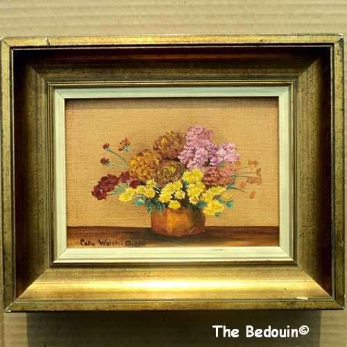 Celia Walsh - Diehl (1915 - 1993). Listed South African Artist. MULTIFLORA STILL LIFE. Oil.