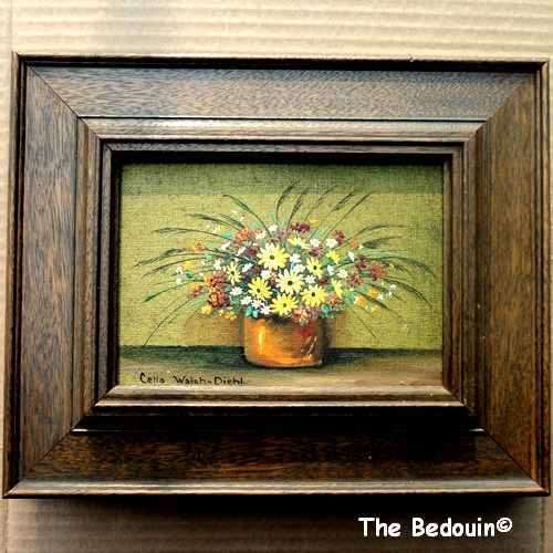 Celia Walsh - Diehl (1915 - 1993). Listed South African Artist. STILL LIFE WITH DAISIES ETC. Oil.