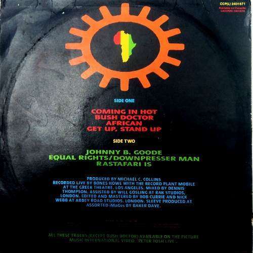 Peter Tosh - CAPTURED LIVE.  Vinyl 33 rpm LP album. (VG+/VG). Scarce S A release. (1984).