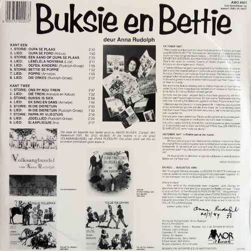 Anna Rudolph - BUKSIE EN BETTIE. LP. (M/M). Stories en Liedjies vir kinders (1989).