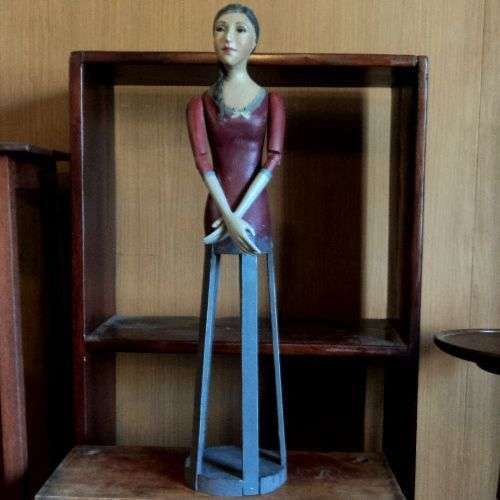 Olga van Wyk. Well - known S A Artist. CAGE DOLL MANNEQUIN. 65 cm tall. Handcrafted.