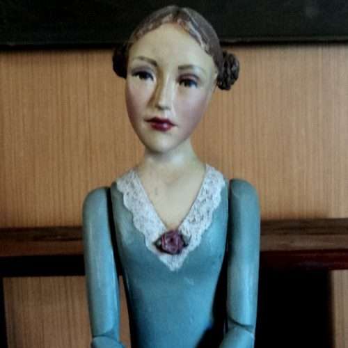 Olga van Wyk. Well - known S A Artist. CAGE DOLL MANNEQUIN. 75 cm tall. Handcrafted.