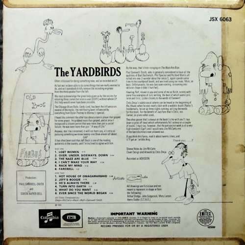 Yardbirds - YARDBIRDS. Vinyl LP Album. (VG+/VG+). Scarce SA release. 1966. Blues Rock.