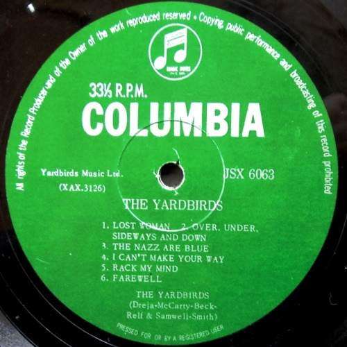 Yardbirds - YARDBIRDS. Vinyl LP Album. (VG+/VG+). Scarce SA release. 1966. Blues Rock.