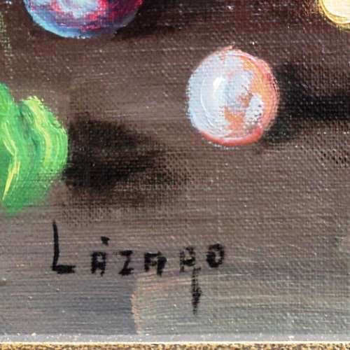 Isidoro Lazaro Ferre. Spanish Artist (Born 1949). STILL LIFE WITH FRUIT. (Oil) Framed. 800 x 950 mm