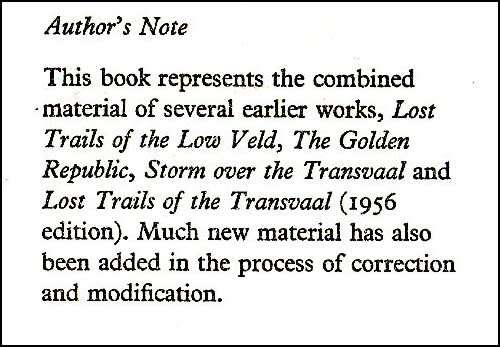 T V Bulpin - LOST TRAILS OF THE TRANSVAAL (COMBINED ED). Hardback 1st ed. 1965.