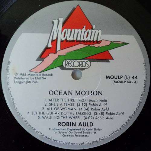 Robin Auld + Z-Astaire - OCEAN MOTION. Vinyl 33 rpm LP. Rock (New Wave). (VG+/VG). SA release SIGNED