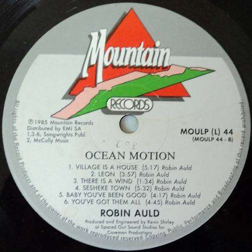 Robin Auld + Z-Astaire - OCEAN MOTION. Vinyl 33 rpm LP. Rock (New Wave). (VG+/VG). SA release SIGNED