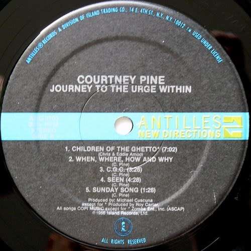 Courtney Pine  JOURNEY TO THE URGE WITHIN. 33 rpm 12` vinyl LP record (NM/NM)1986 USA release. Jazz