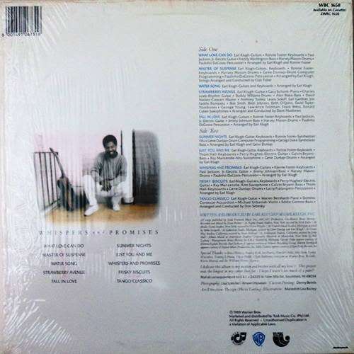 Earl Klugh - WHISPERS AND PROMISES. 33 rpm. 12` LP record. (NM/NM). 1989. RSA. Smooth jazz.