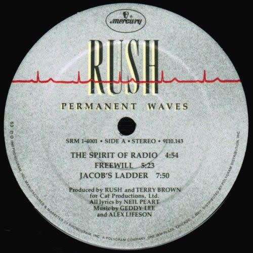 Rush - PERMANENT WAVES. 33 rpm 12` LP album (VG+/VG+) 1980. Progressive / Hard Rock. USA release