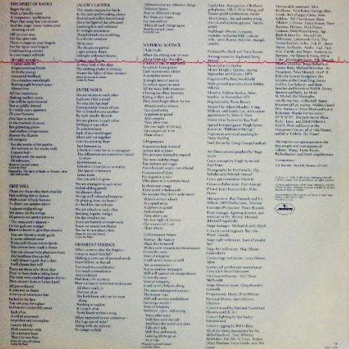 Rush - PERMANENT WAVES. 33 rpm 12` LP album (VG+/VG+) 1980. Progressive / Hard Rock. USA release