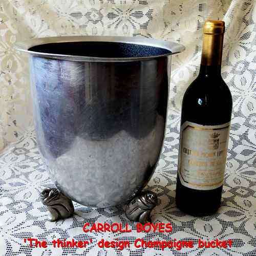 CARROLL BOYES (1954 - 2019). CHAMPAIGNE COOLER. `THE THINKER` DESIGN. 27 cm tall.