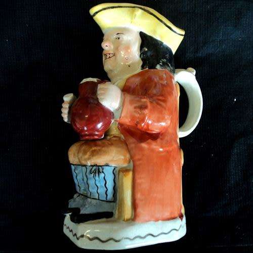 STAFFORDSHIRE HANDPAINTED TOBY JUG (c.1840) DEPICTING THE ORIGINAL TOBY FILLPOT. Ralph Wood Design.