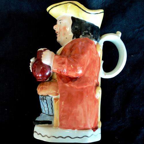 STAFFORDSHIRE HANDPAINTED TOBY JUG (c.1840) DEPICTING THE ORIGINAL TOBY FILLPOT. Ralph Wood Design.
