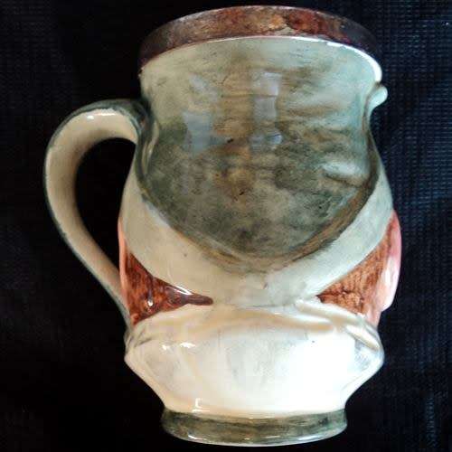 LANCASTER SANDWARE DICKENSWARE CHARACTER JUG DEPICTING `PUCK`. 13 cm. Handpainted.