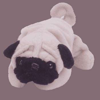 PUGSLY. The Pug dog. Collectable Ty Beanie Baby. Born May 2, 1996. Retired
