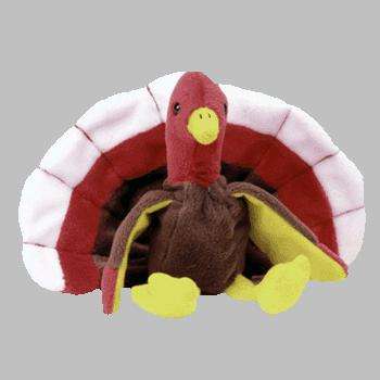 GOBBLES. The Turkey (soft toy). Collectable Ty Beanie Baby. Born November 27, 1996. Retired