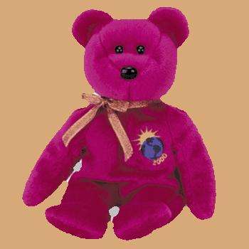 MILLENNIUM. The Teddy Bear (soft toy). Collectable Ty Beanie Baby. Born January 1, 1999. Retired.