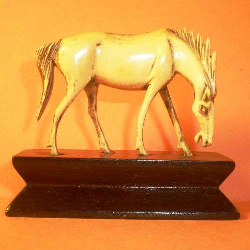 HORSE FIGURINE carved from Elephant Ivory.