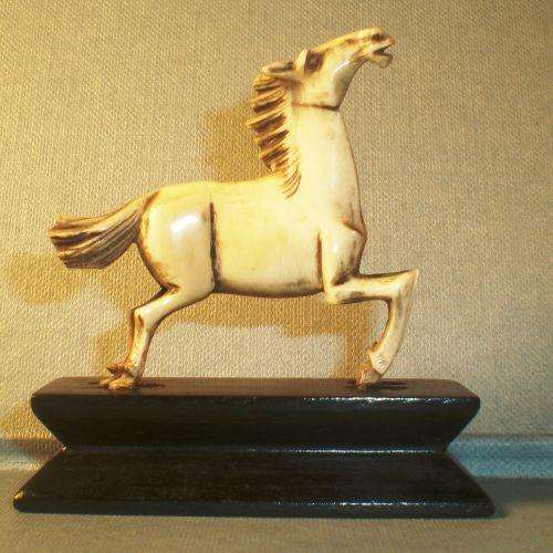 HORSE FIGURINE carved from Elephant Ivory.