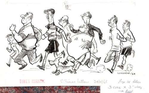 CARTOON FOR 'THE SUNDAY TIMES' (1968). ORIGINAL DRAWINGS. Artist: Teddy Winder (1897 - 1982)