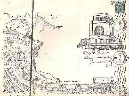 1938 VOORTREKKER EEUFEES. Program: Onthulling, Oudstryders - en Kindermonument. Skaars!