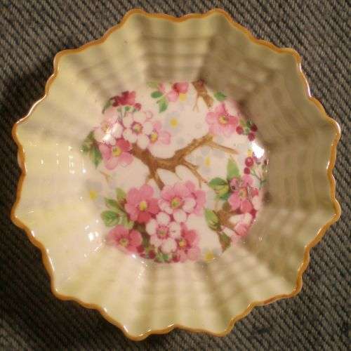 SHELLEY SMALL BONE CHINA DISH.  Peach Blossoms.