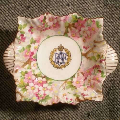 SHELLEY SMALL BONE CHINA DISH.  Depicts Royal Air Force emblem..