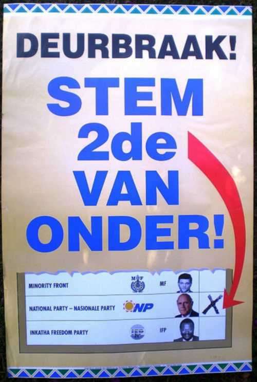 VERKIESINGSPLAKKAAT. Nasionale Party. 1994 Algemene Verkiesing vir 'n Demokratiese RSA.