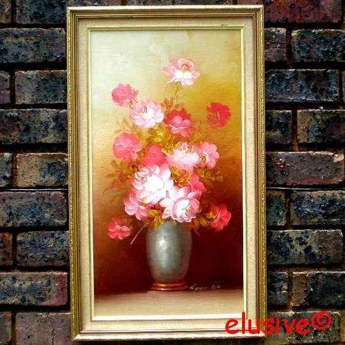 ROBERT COX. Original Oil Painting. Still Life With Roses. Framed. (1970s / 1980s)
