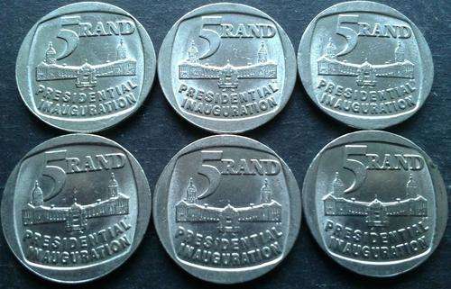 6 X 1994 R5 Inauguration Coins - Excellent Condition !