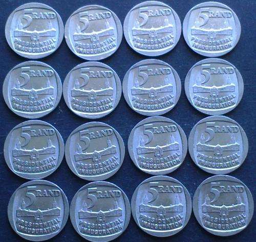 16 x 1994 Presidential R5.00 coins - Excellent Condition - Bid per coin !