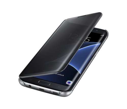 Galaxy S7 SView Flip Clear Cover, Samsung Official Genuine Case (Black)