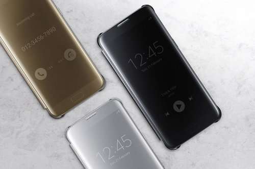 Galaxy S7 SView Flip Clear Cover, Samsung Official Genuine Case (Black)