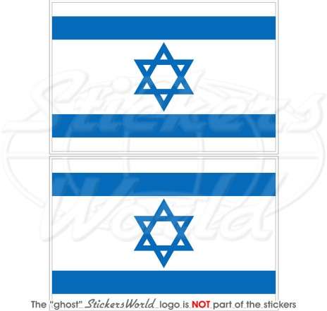 ISRAEL Israeli Flag Jewish Vinyl Bumper Stickers, Decals 4" (100mm) x2