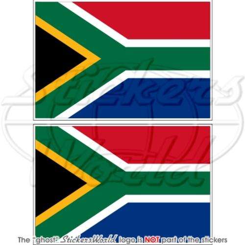 SOUTH AFRICA Flag S.AFRICAN Vinyl Bumper Stickers, Decals 3" (75mm) x2