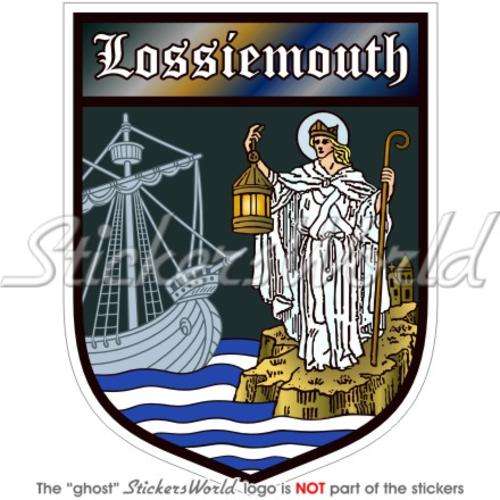 LOSSIEMOUTH Shield MORAY SCOTLAND UK Scottish Bumper Sticker-Decal 4" (100mm)