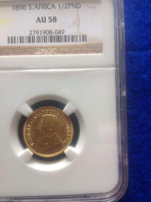 Beautuful 1896 ZAR Half pond NGC AU58 - To Eric only personal offer to him