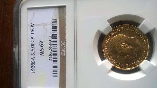 Union 1928 Gold Sovereign NGC MS62