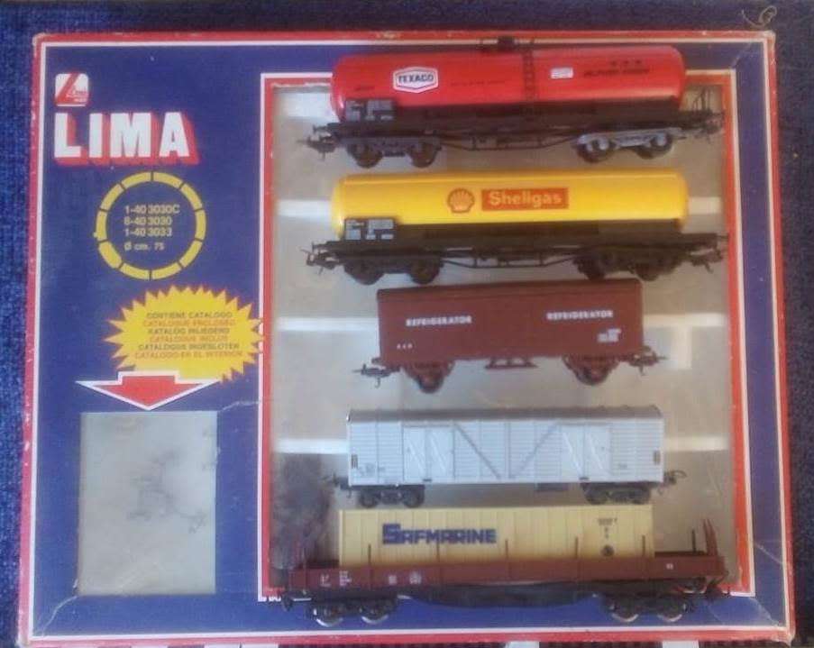 Lima HO scale goods train set. Rolling stock only.