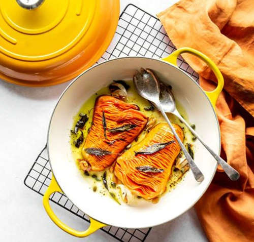 Yellow Cast Iron Pot Set 7 Piece Excellent Style and Quality Brand New