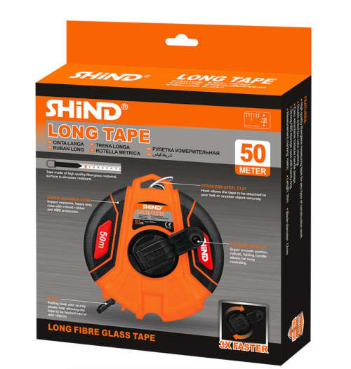 Shind Long Fiber Glass Tape 50 Meter with Folding Handle Very Good Quality