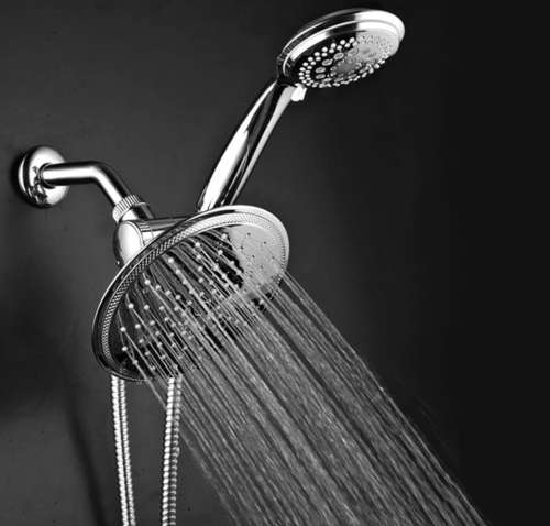 Shind Round 9` Rainfall Shower with Shower Head Combo - Silver High Quality