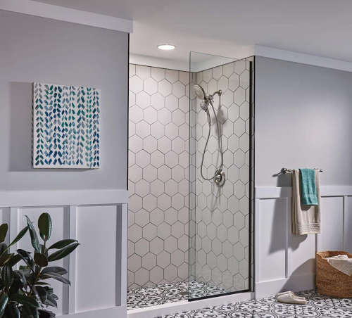 Shind Round 9` Rainfall Shower with Shower Head Combo - Silver High Quality