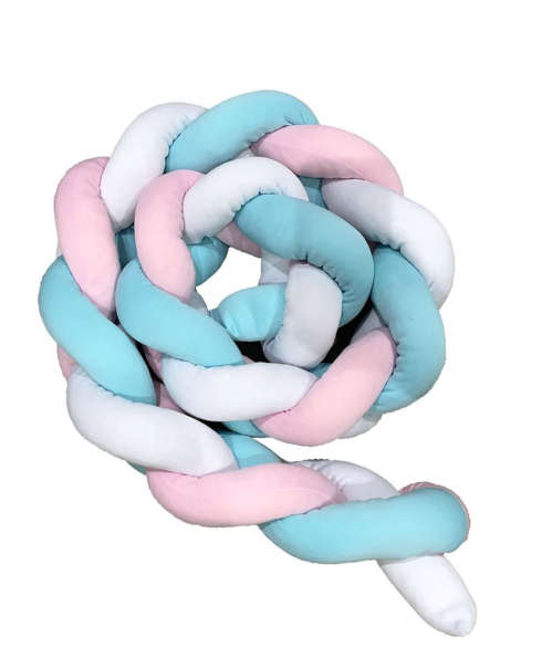 Braided Cot Bumper Multi-Colour High Quality 2 Meter