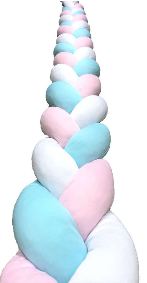 Braided Cot Bumper Multi-Colour High Quality 2 Meter
