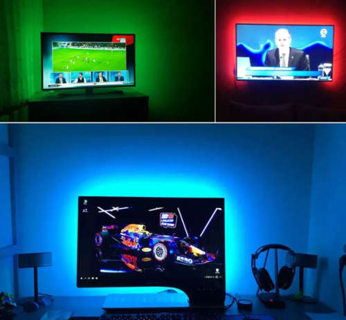 2M USB TV RGB LED 5050 Strip Light 16 Colours With Remote Control