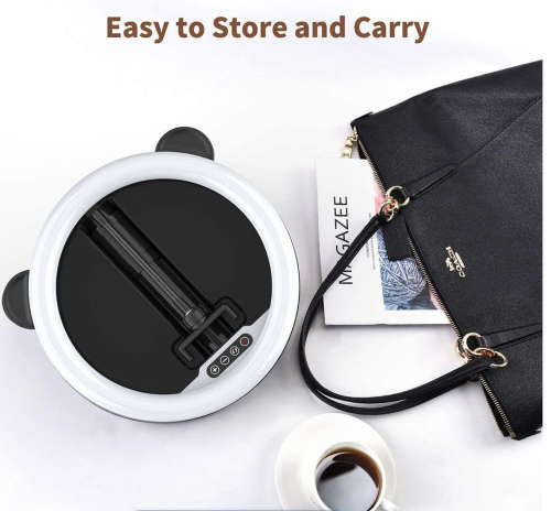 Live Fill Ring Light with Retractable Broadcast Stand